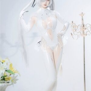 White Futuristic Costume Bodysuit